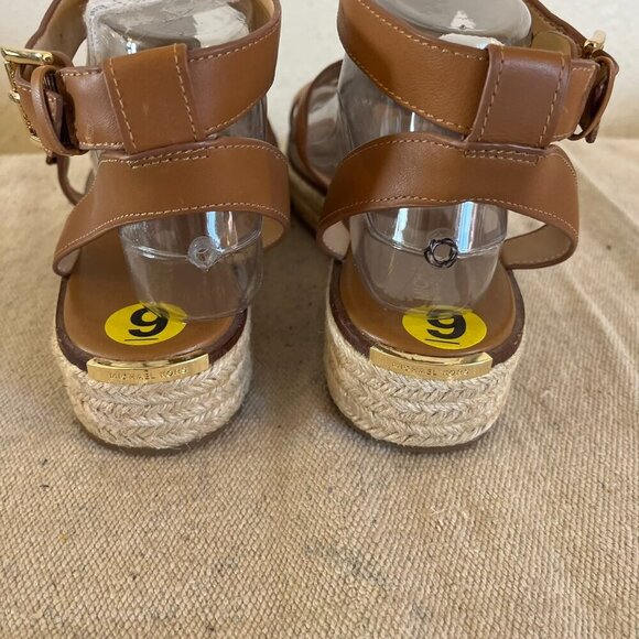 Michael Michael Kors Brown Leather Cunningham Summer Sandals Sz 9 - Picture 6 of 9